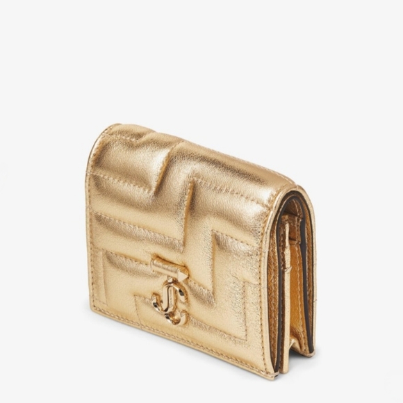 Jimmy Choo Nappa Leather Wallet with Light Gold JC Emblem - Picture 2 of 12